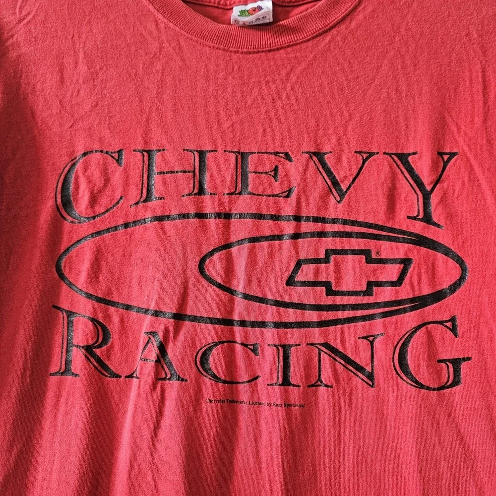 Vintage Chevrolet Racing Razz Sportswear T-Shirt Men's Size‎ Large Chevy Hot Rod